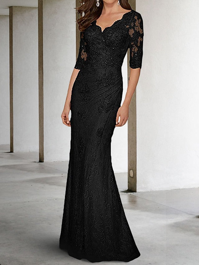 V Sexy Dress Mermaid of Guest Plus Size Mother the Wedding Bride