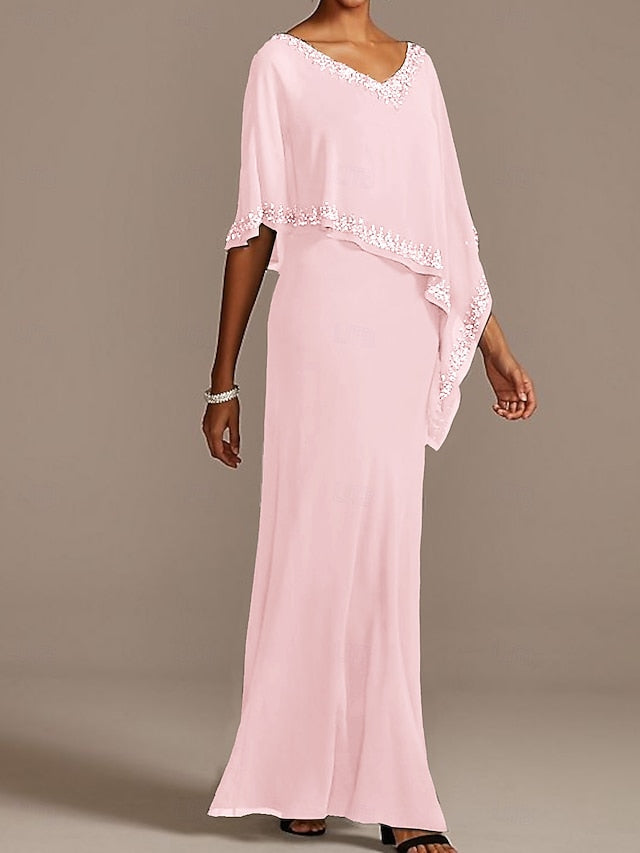 Bride V Mother the Wedding Sheath Elegant Guest Dress Neck of