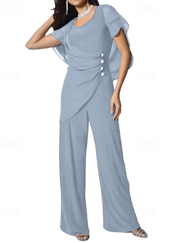 Cape / the Elegant of Bride Mother Pantsuit Jumpsuit Dress