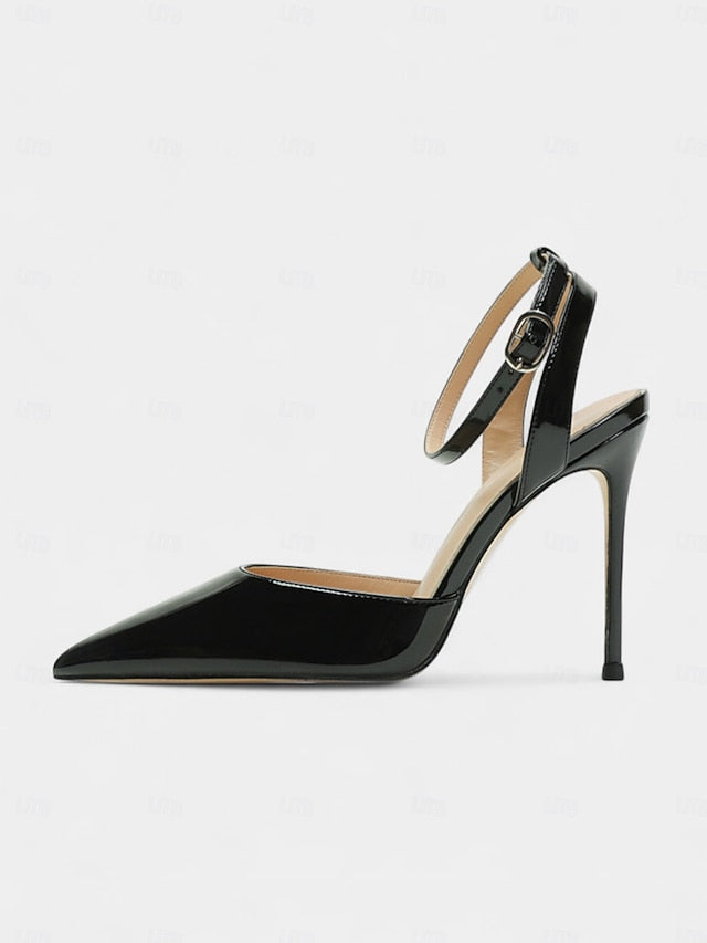 Stiletto Heels - Slingback Patent Nude Leather Women's