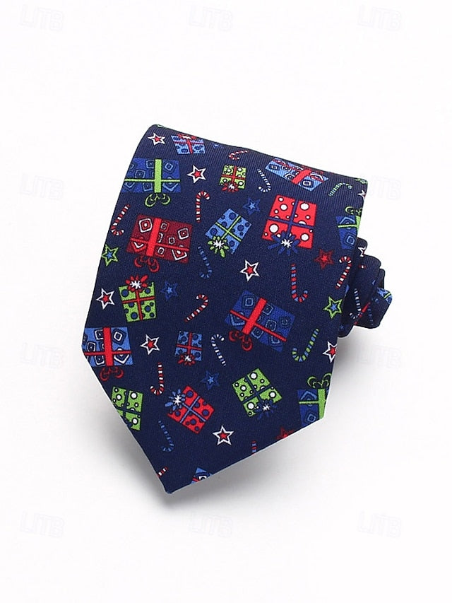 Fun Men's Polyester Tie and Tree Santa Christmas – Silk