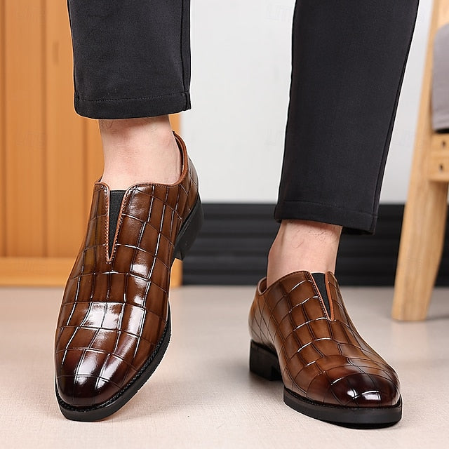 Shoes Slip-On – Crocodile Burgundy Men's Dress Pattern