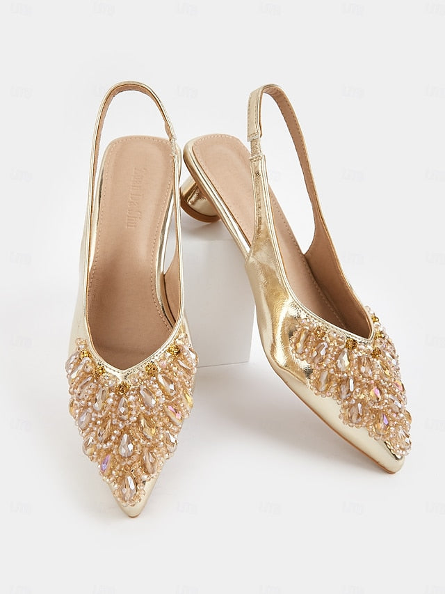 with Women Shoes for Slingback Wedding Ivory Beaded Detail -