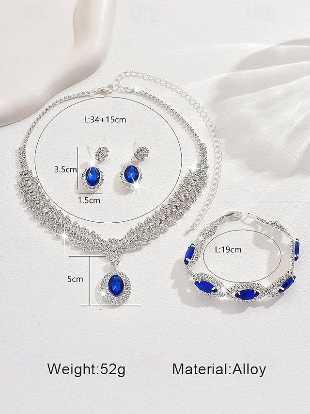 Green Elegant Jewelry Luxury – Necklace Set Crystal Women for