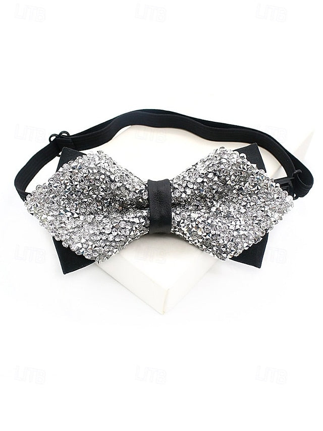 Polyester Sparkling Bow Men's – Sequins Christmas Tie