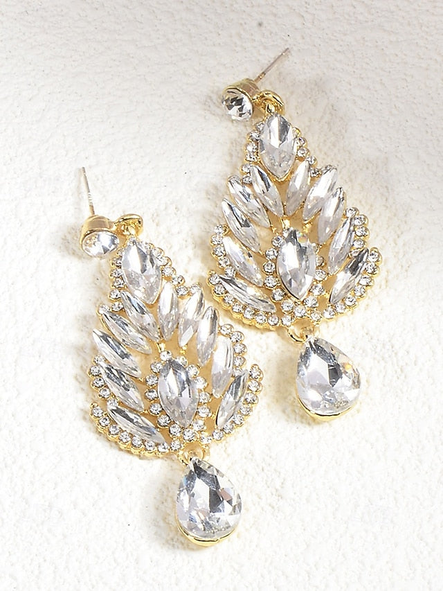 – Crystal Drop Emerald Green Earrings Women's