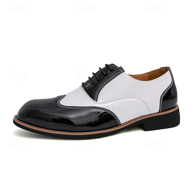 Gold and Men's Oxford with Leather Shoes Black Patent