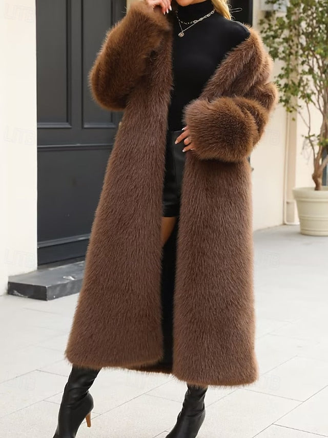 Warm Coat Faux Fur Furs Comfortable Women's