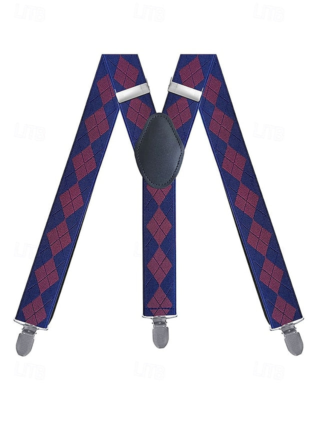 Men's Clip-On Suspenders Pattern – Classic Argyle