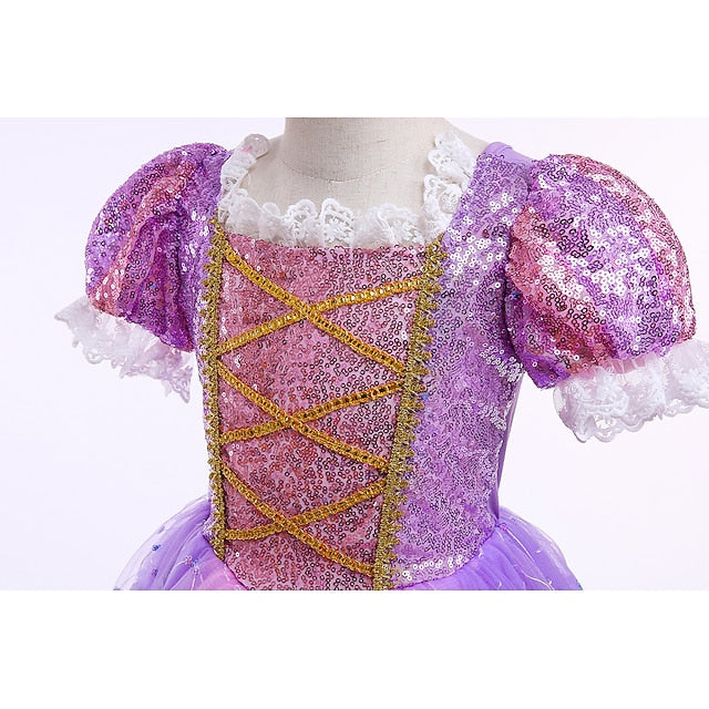 Flower Dress Girl Cloak Rapunzel Princess Cosplay