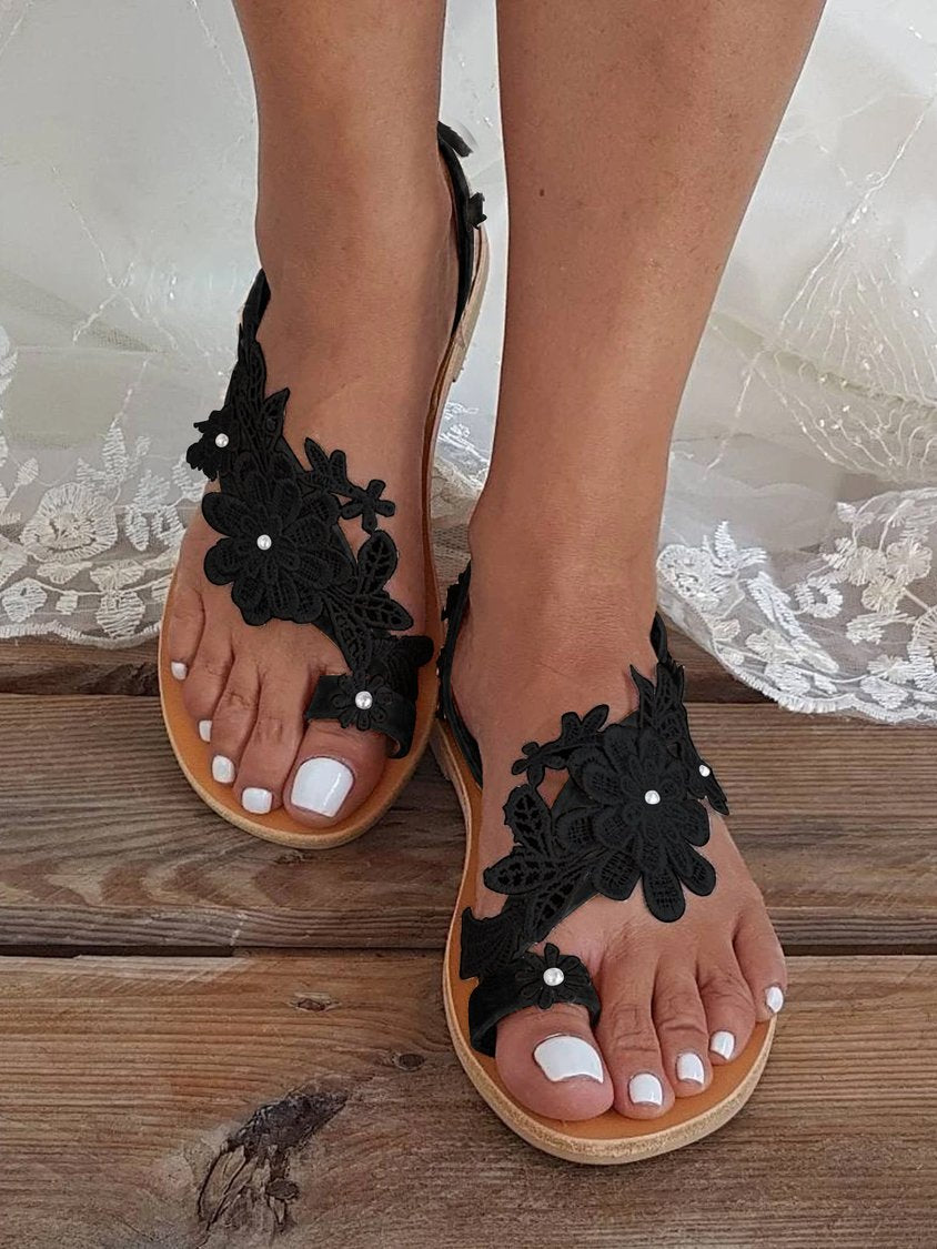 Women's Romantic White Flower Decorative Wedding Sandals DD3