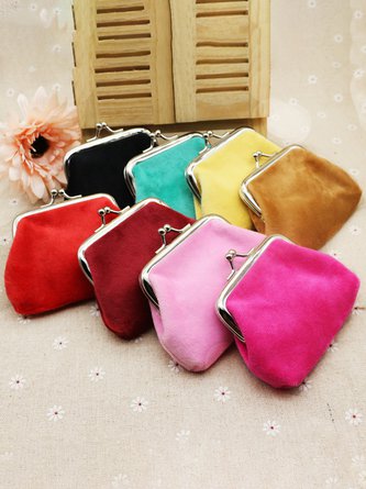 Casual Plain All Season Polyester Kiss Lock Wearable Daily Standard Regular Wallet & Card Holder for Women QAR18