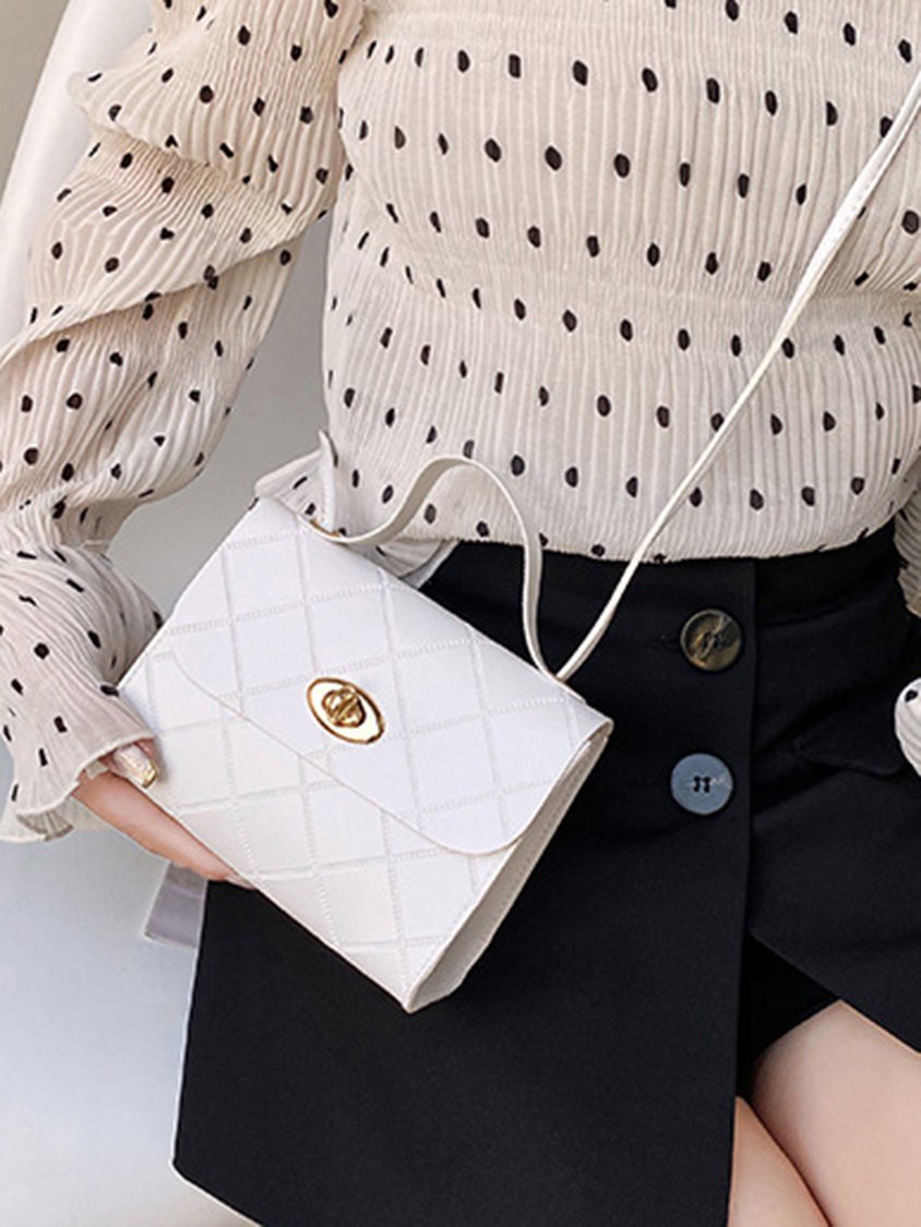 Argyle Stripe Shoulder Messenger Bag QAR84
