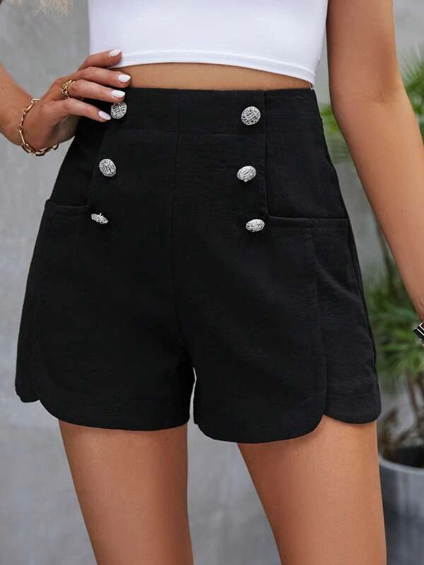 Buckle Casual Loose Shorts QN79