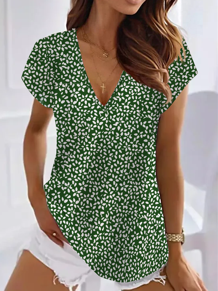 Casual Loose Knitted V Neck T-Shirt cc201