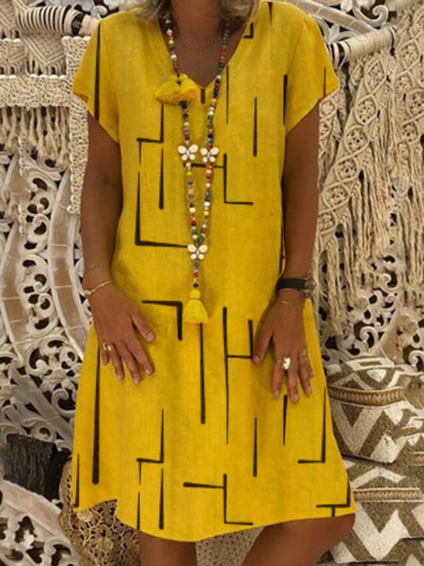 Damen Fahion Kurzarm Einfarbig Casual Shift Strickkleid AD558