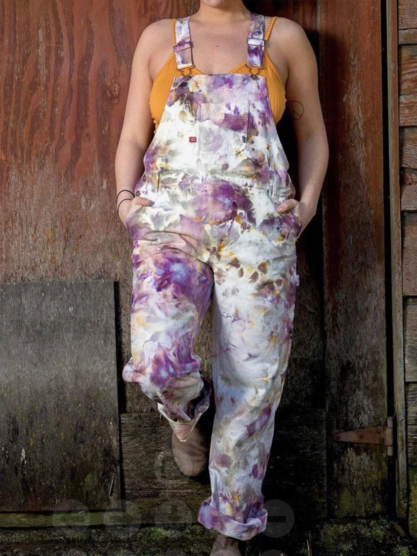 Pantalon à bretelles décontracté à fleurs AA27