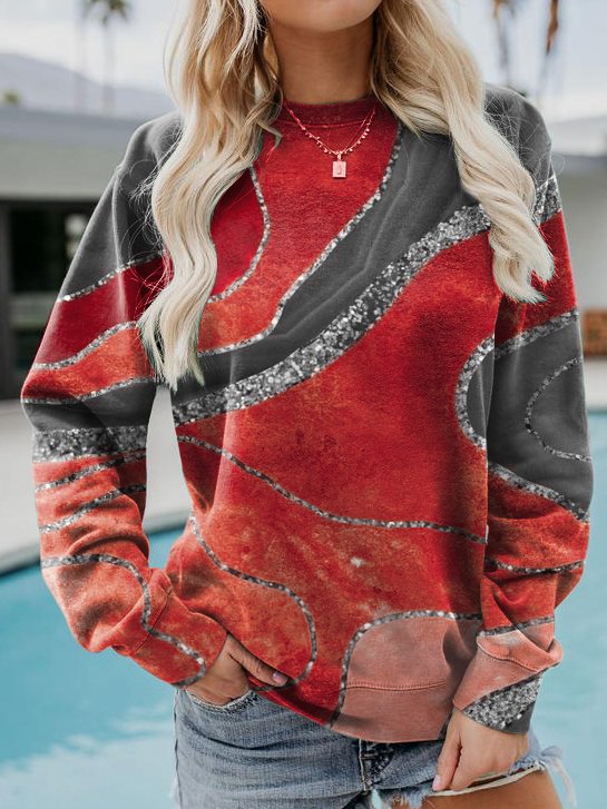 Sweatshirt mit Rundhalsausschnitt und abstraktem Muster GA17