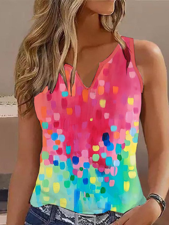 Casual Notched Tank Top WU113