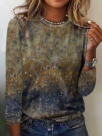 Women's Casual Regular Fit Crew Neck T-Shirt AT10015