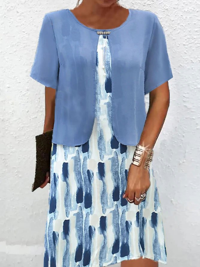 Crew Neck Geometric Casual Knitted WC95