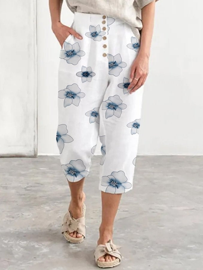 Casual Floral Printing Loose Pants QAF16