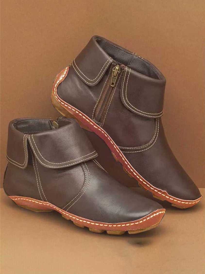 Women Casual Plain All Season Commuting Closed Toe PU Vintage Style Rubber Classic Boots Boots QAS21