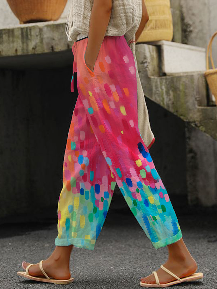 Casual Loose Geometric Pants QN78