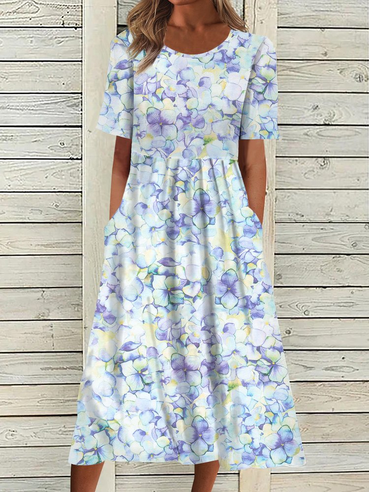 Floral Short Sleeve Woven Dress QA41