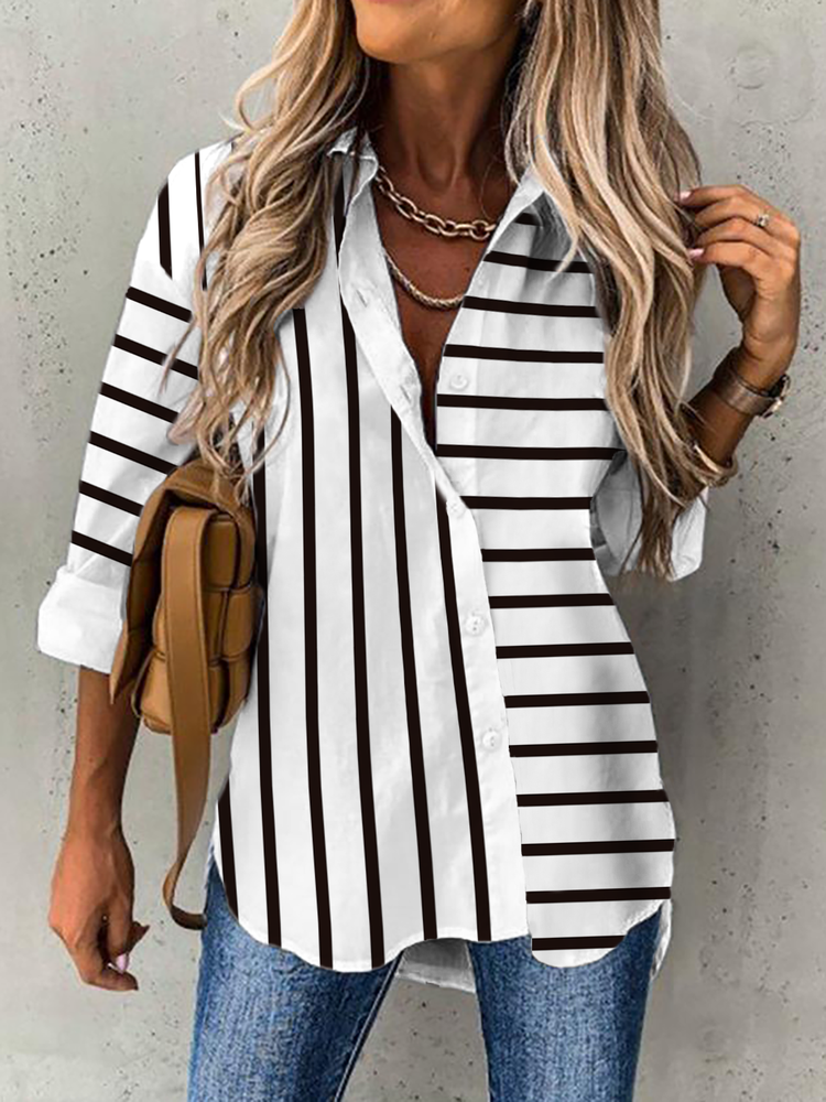 Striped Casual Blouse WZ75