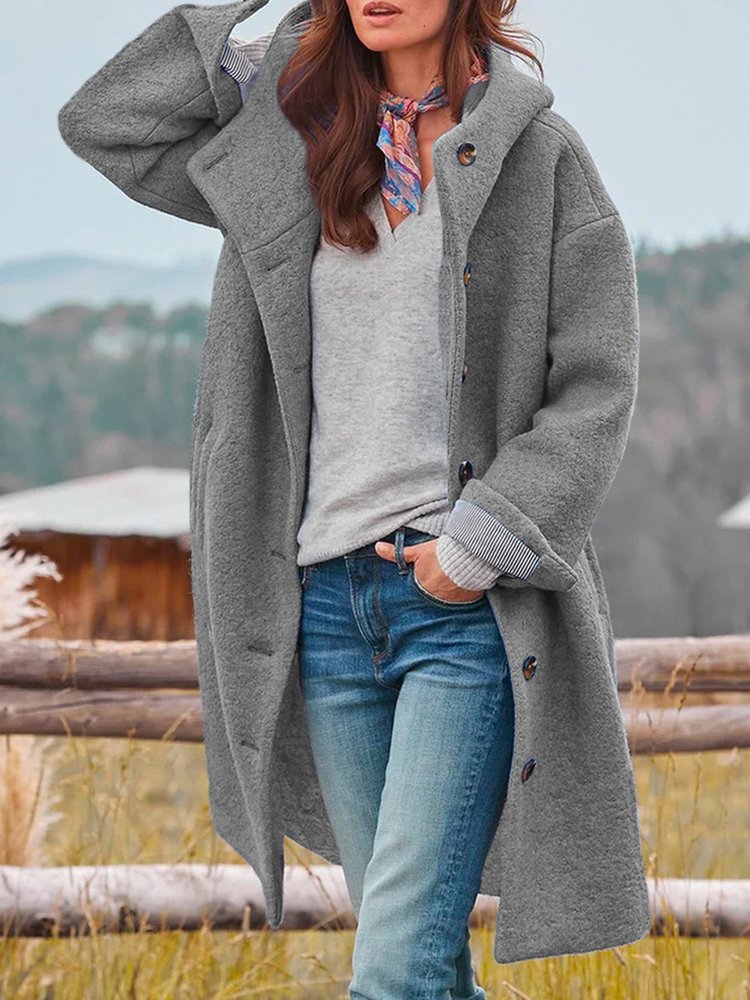 Woolen Hoodie Casual Overcoat QL72