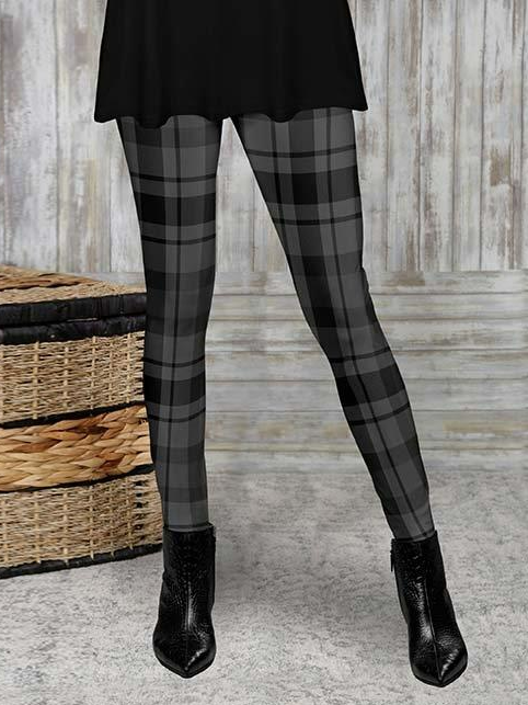 Plaid Casual Leggings AH725