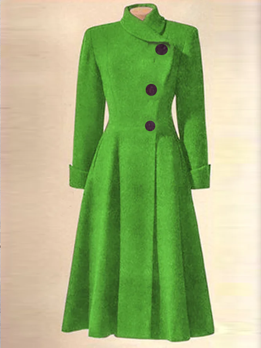 Stand Collar Wool-Blend Slim Fit Coat QAG24