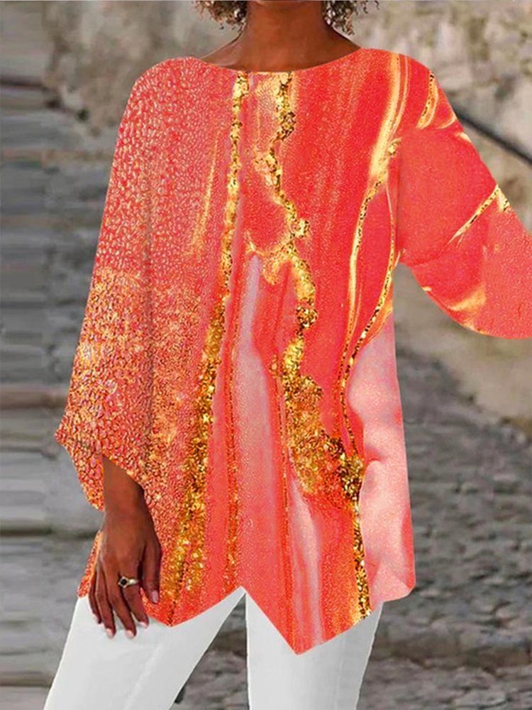 Crew Neck Ombre Vacation Shirt mm273