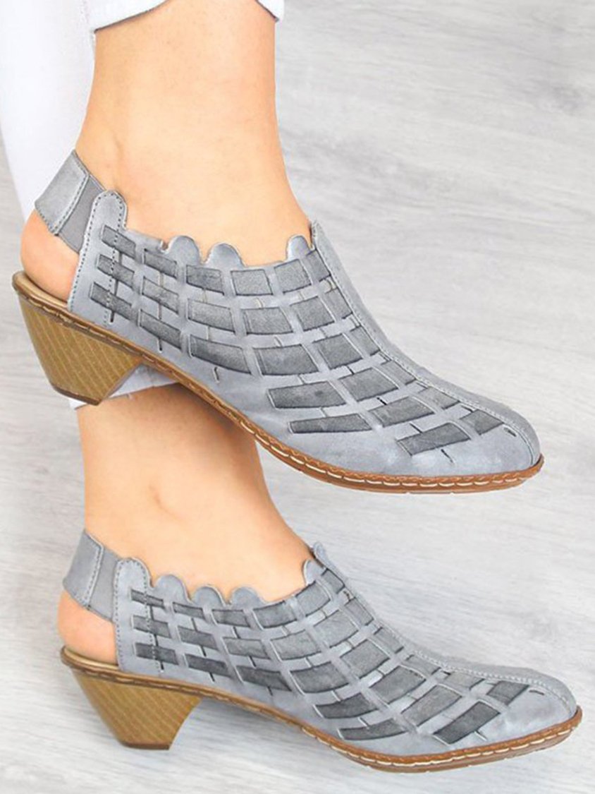 Vintage Weave Inlay Block Heels QAS27