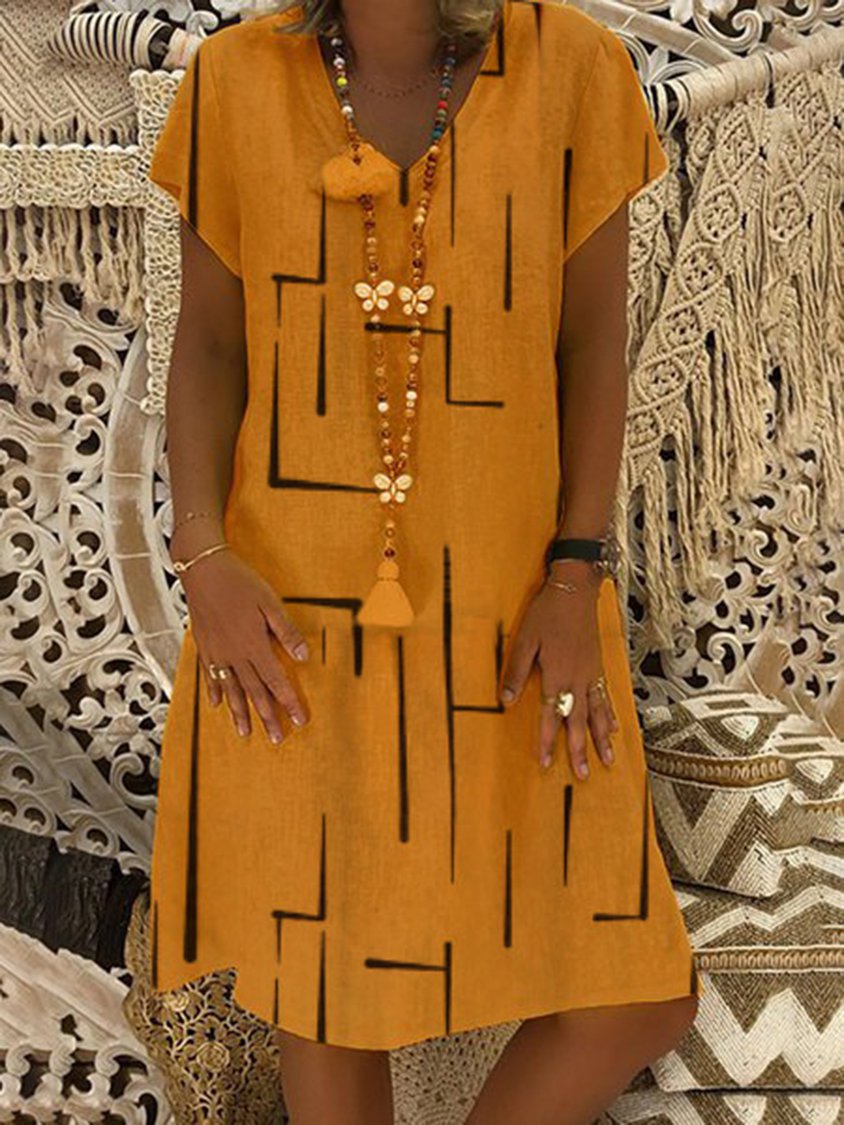 Damen Fahion Kurzarm Einfarbig Casual Shift Strickkleid AD558