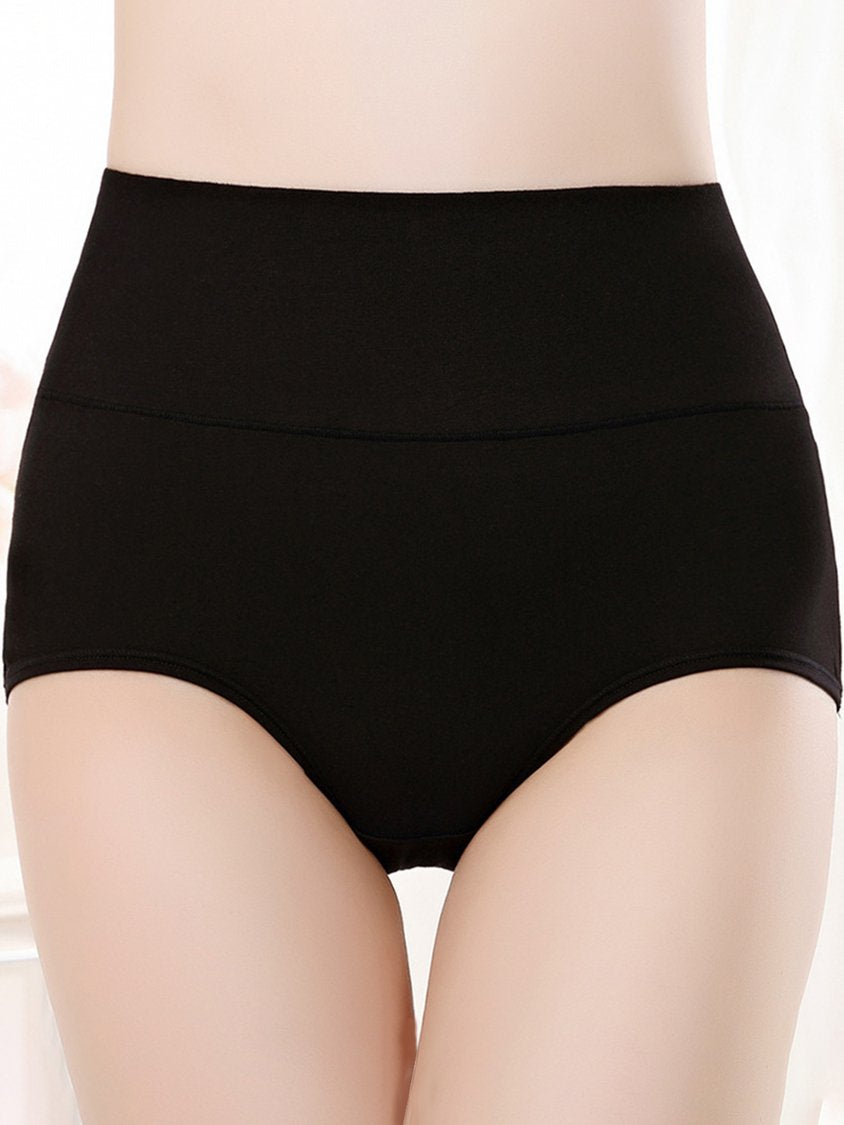 Atmungsaktive Slips aus Baumwolle mit hoher Taille in Übergröße QAR99