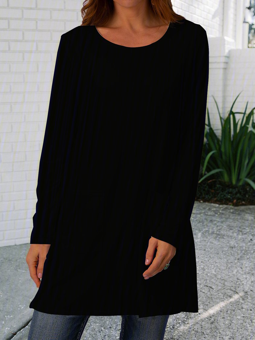 Damen Langarm-Tunika aus Baumwollmischung ap23