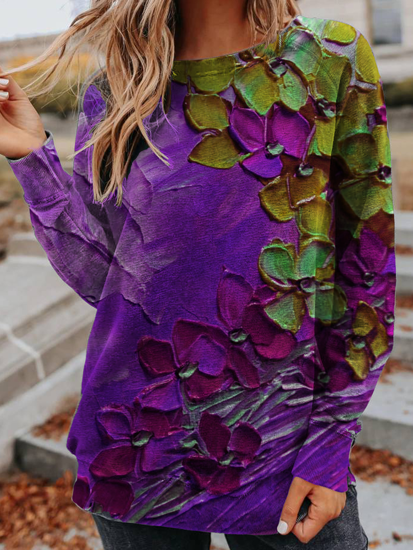 Sweat-shirt imprimé à manches longues GA37