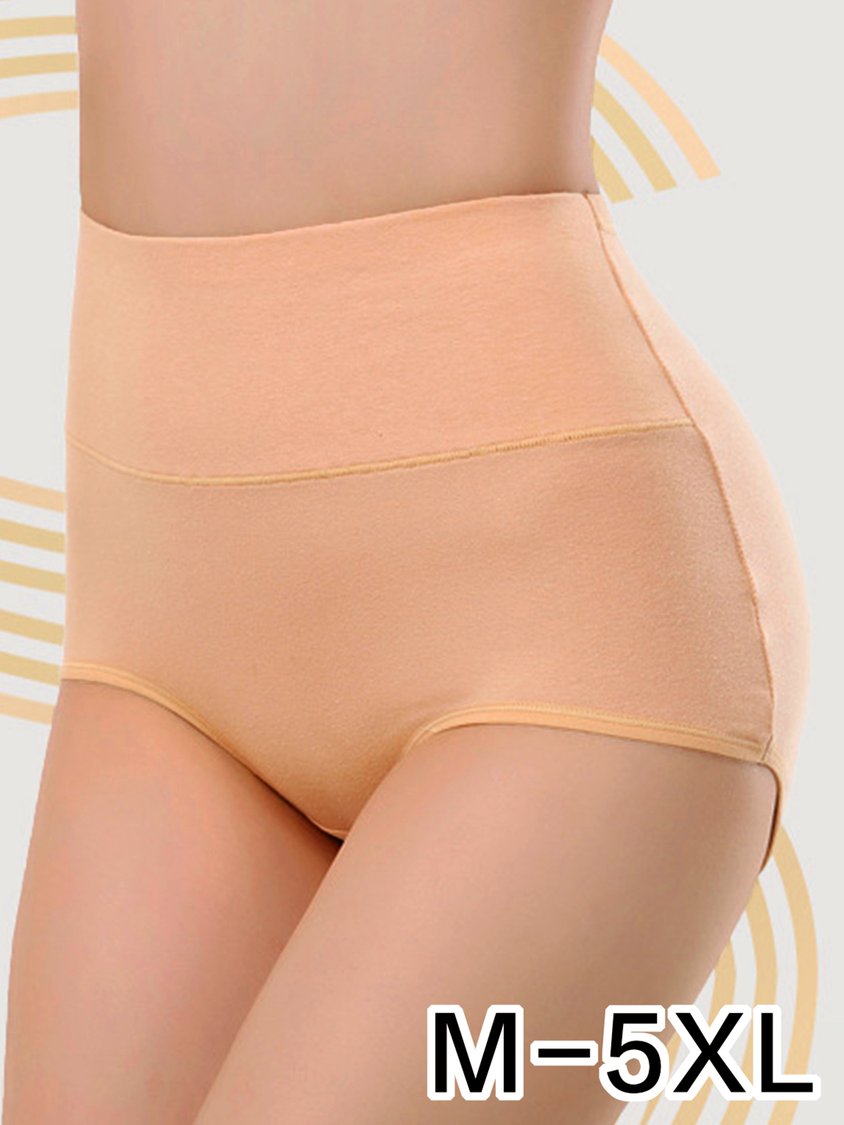 Cotton Breathable High Waist Briefs Plus Size QAR99