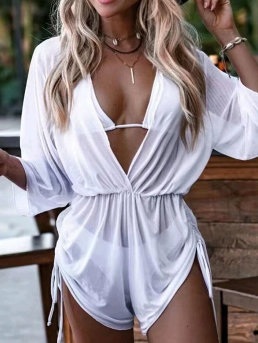 Urlaub V-Ausschnitt Pflanzen Bikini QAJ28