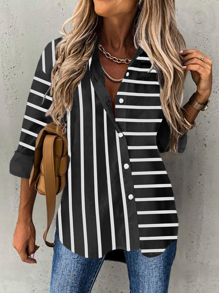 Striped Casual Blouse WZ75