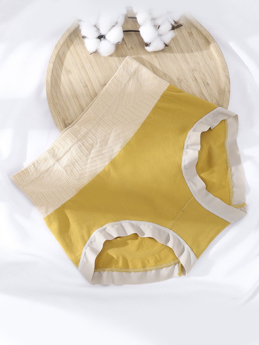 Soft Graphene Antibacterial High Waist Briefs Plus Size QAR37
