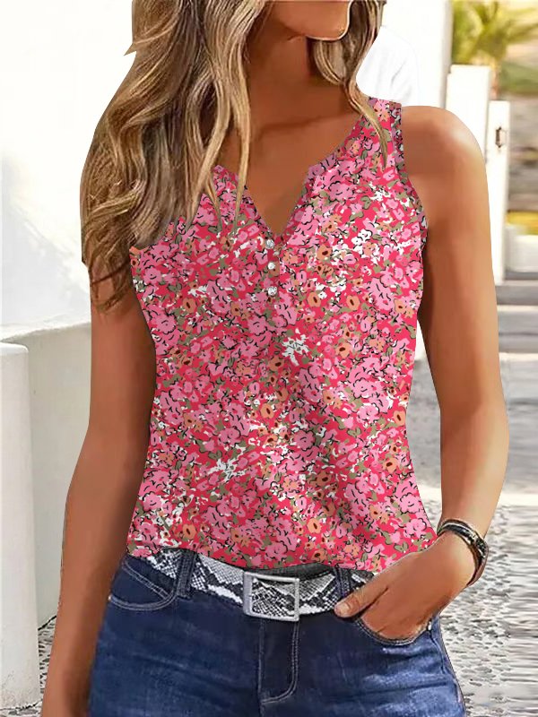 Buckle Casual Jersey Tank Top QR99