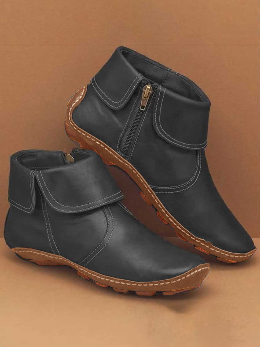 Women Casual Plain All Season Commuting Closed Toe PU Vintage Style Rubber Classic Boots Boots QAS21