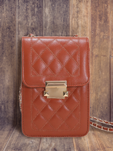 Fashion Casual Plaid Leather Women Messenger Bag Mobile Phone Coin Purse YY4