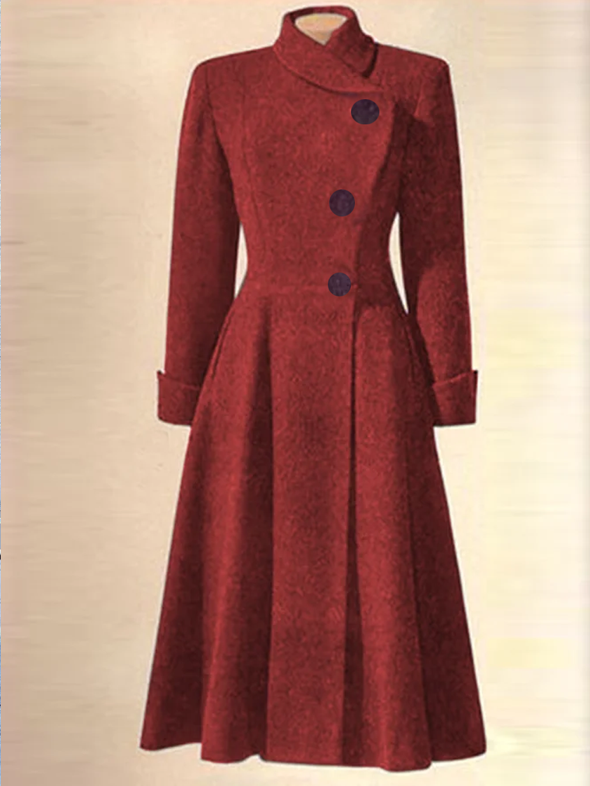Stand Collar Wool-Blend Slim Fit Coat QAG24