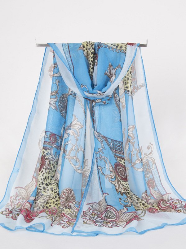 Vacation Ethnic Pattern Silk Scarf Spring Summer Beach Accessories QAR7