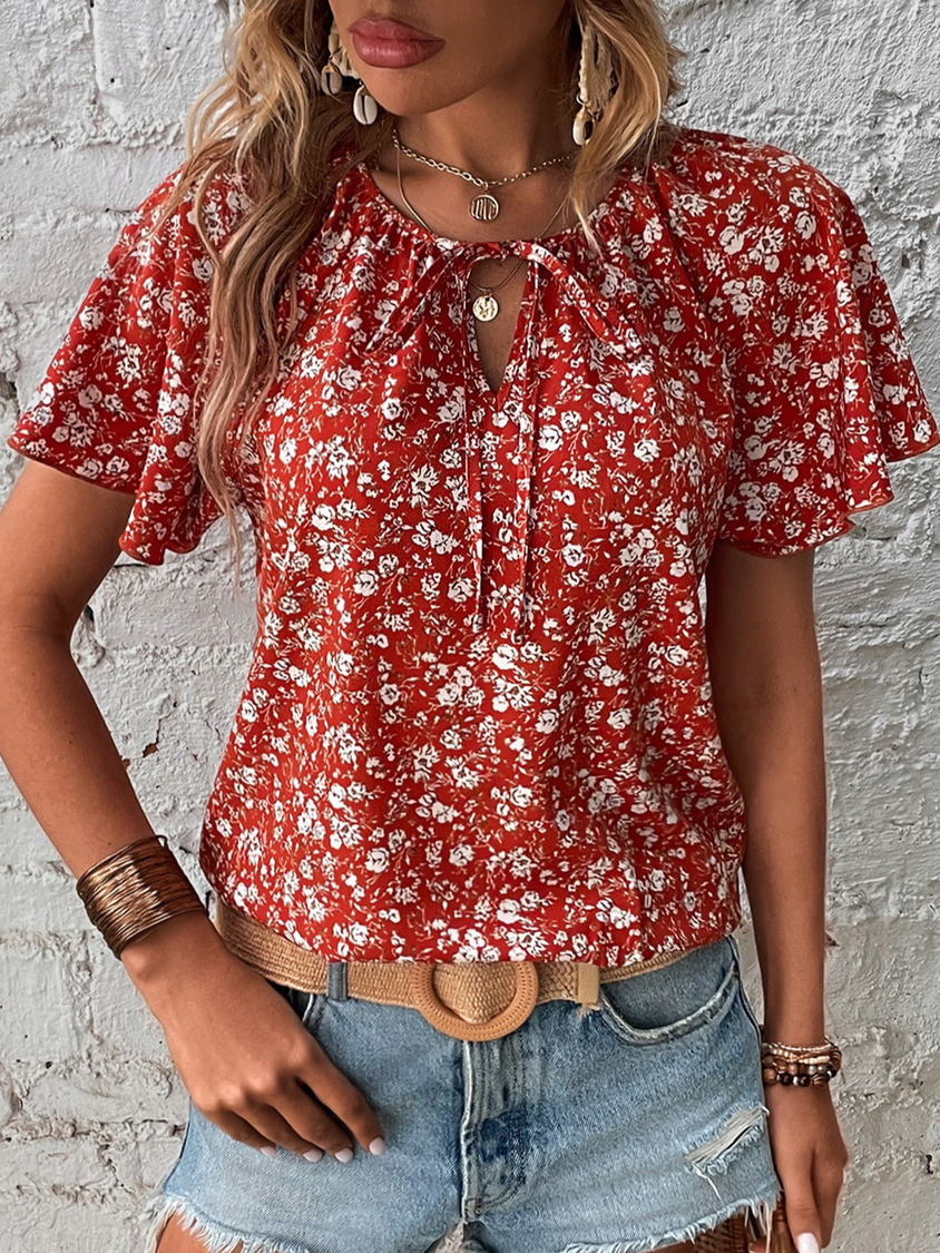 Casual Regular Fit Floral Crew Neck Shirt UU38