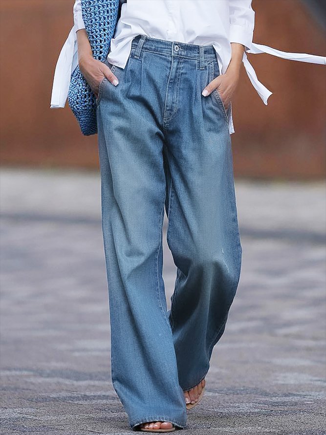Loose Casual Wide Leg Jeans WK84